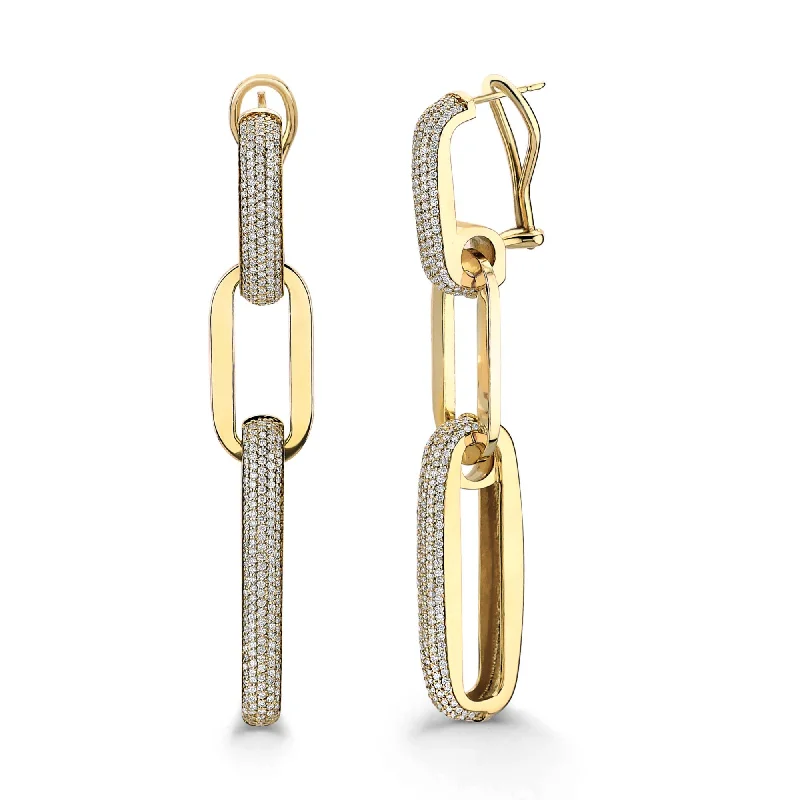 Triple Luxe Link Drop Earrings