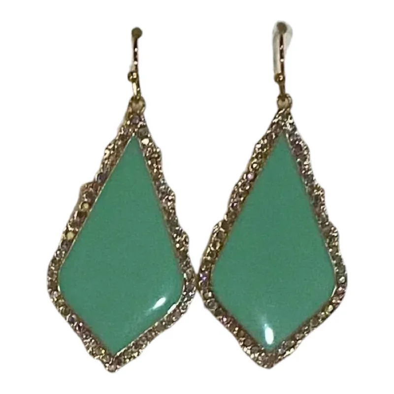 Women's Enamel Teardrop Earrings In Mint