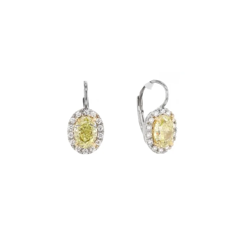 Yellow Diamond Drop Earrings