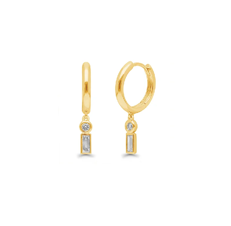 Sabel Collection Yellow Gold Multi-Shape Diamond Drop Earrings