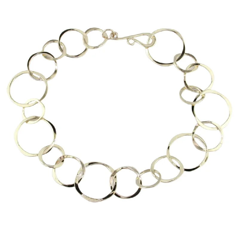 14k Gold Multi-Size Circle Link Bracelet