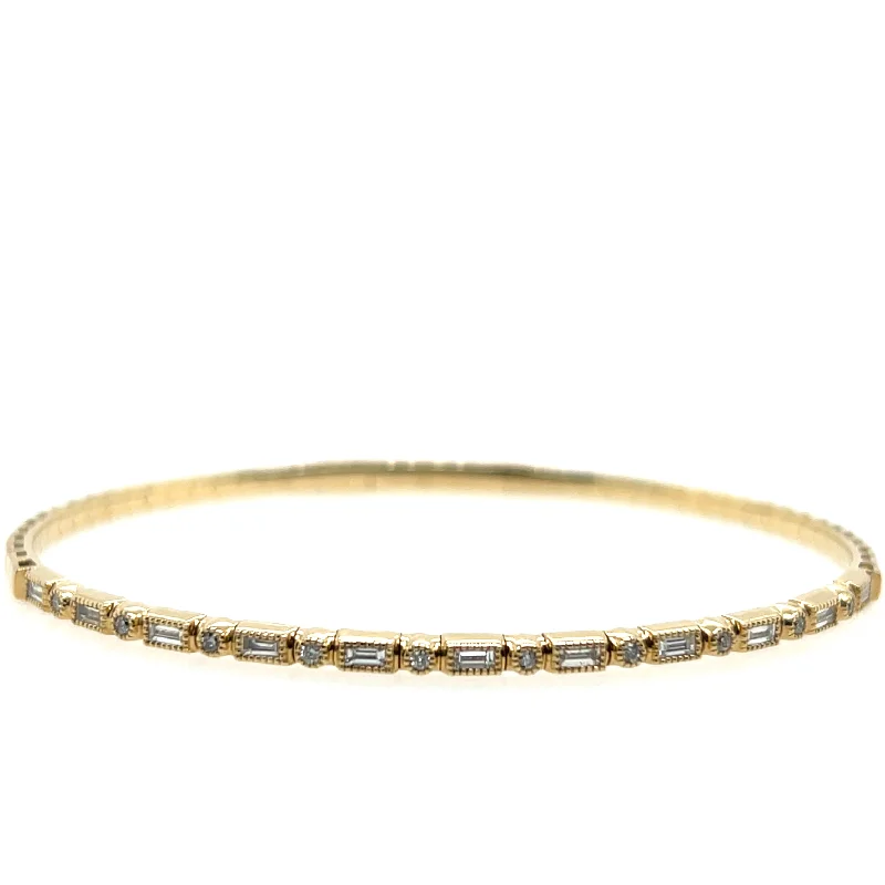 14K Yellow Gold Diamond Bangle