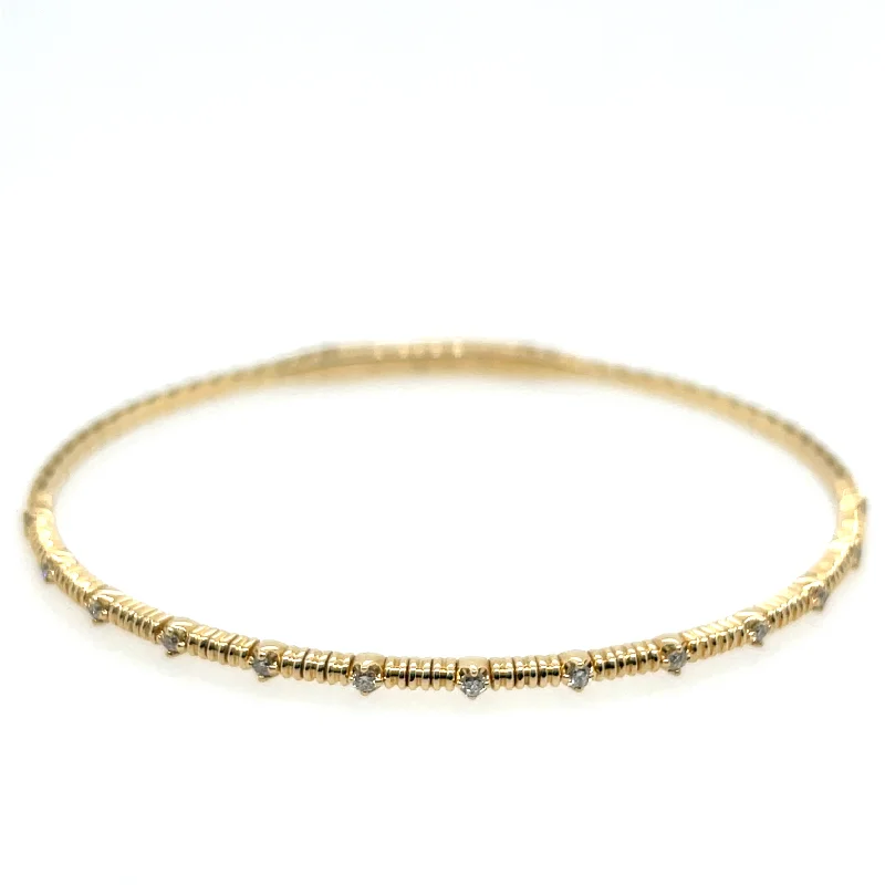 14K Yellow Gold Diamond Bangle