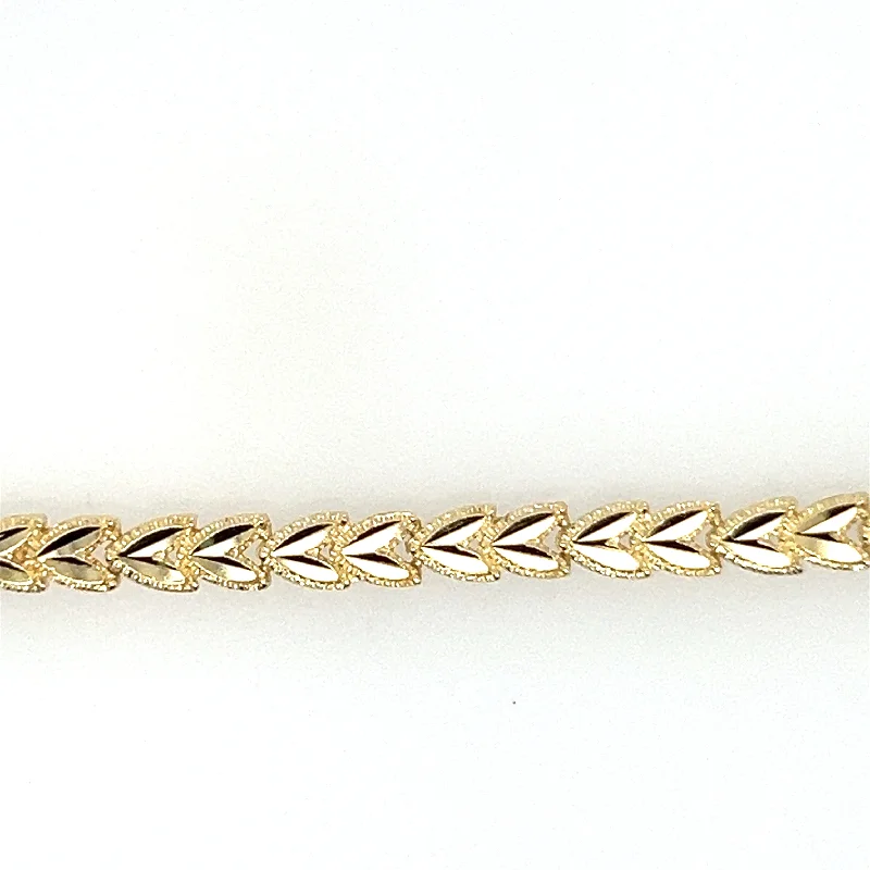 14K Yellow Gold Heart Bracelet