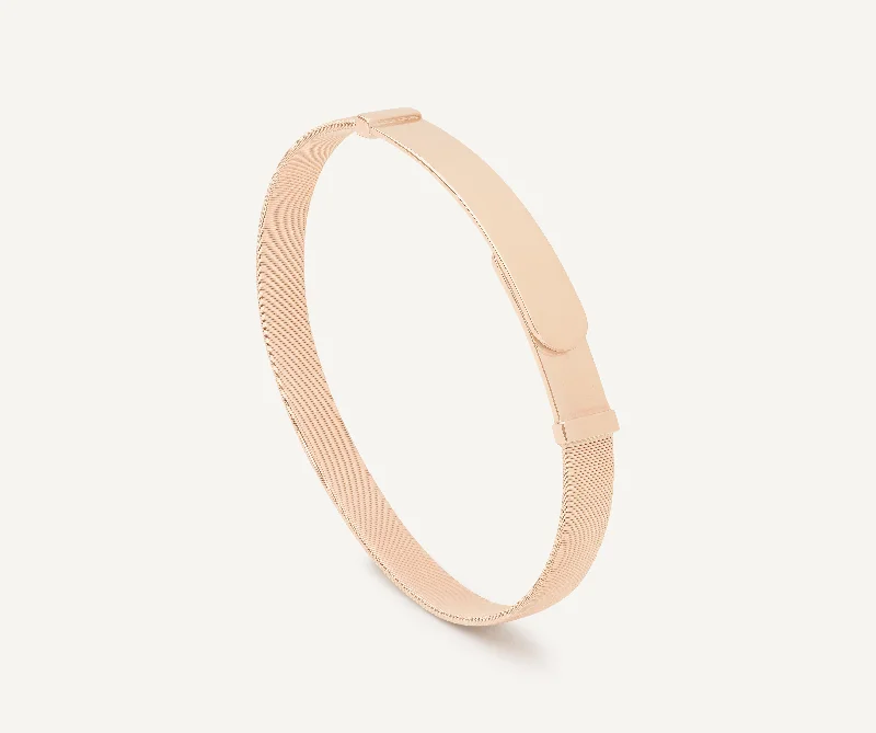 18K Rose Gold Coil Bangle Bracelet, Large Width