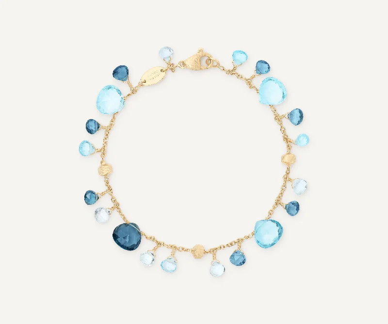 18K Yellow Gold Mixed Topaz Single-Strand Bracelet