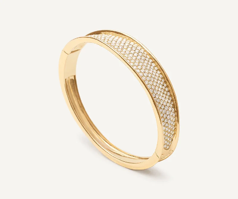 18K Yellow Gold and Diamond Pavé Bangle