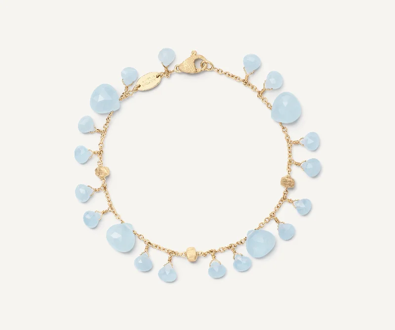 18K Yellow Gold Single-Strand Aquamarine Bracelet