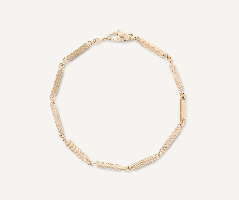 18K Yellow Gold Unisex Coil Chain Bracelet, Medium