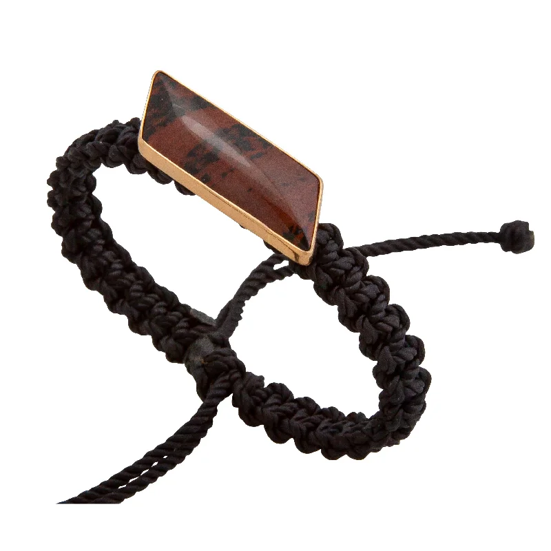 Alchemia Mahogany Obsidian Adjustable Woven Bracelet