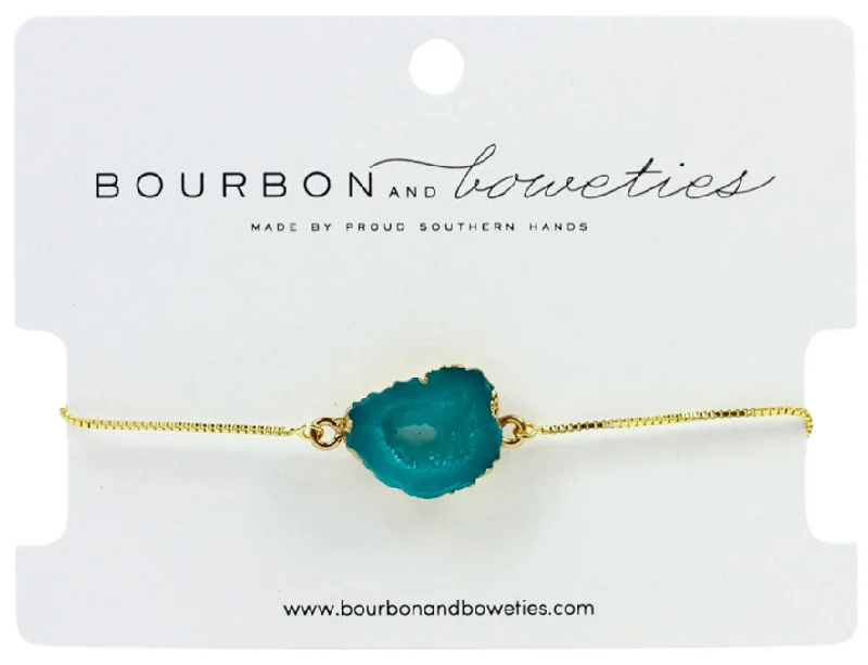 Blue Geode Adjustable Bracelet