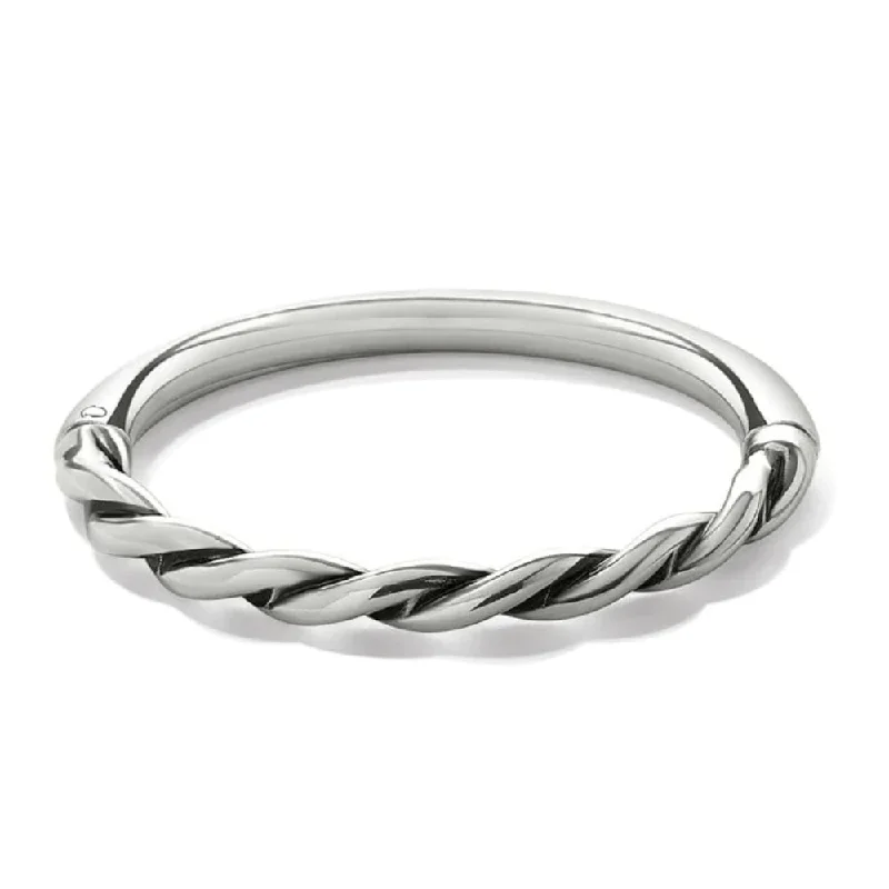 Brighton Interlok Twist Hinged Bangle-Silver