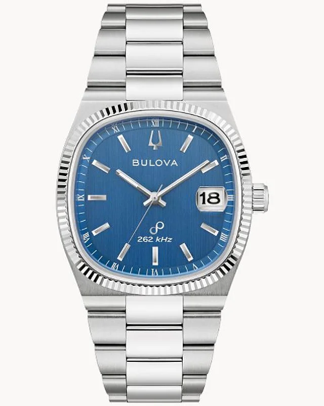 Bulova Super Seville Mens Watch with Blue Dial and Stainless Steel Bracelet (Precisionist quartz movement)