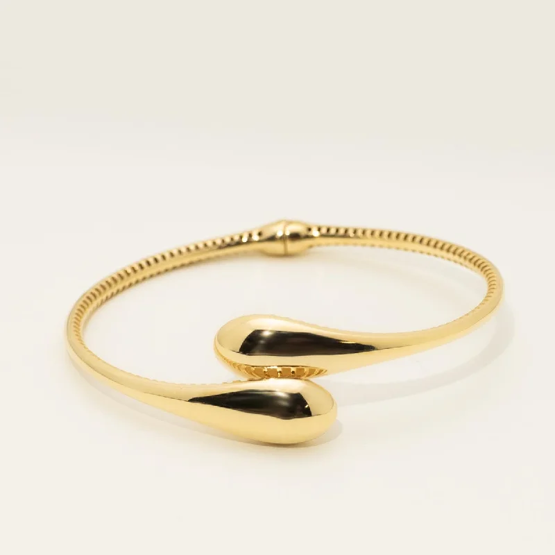 Bypass Teardrop Bangle Bracelet in 14kt Yellow Gold