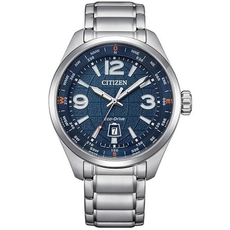 Citizen Mens Watch with Blue Dial and Stainless Steel Bracelet (eco drive movement)