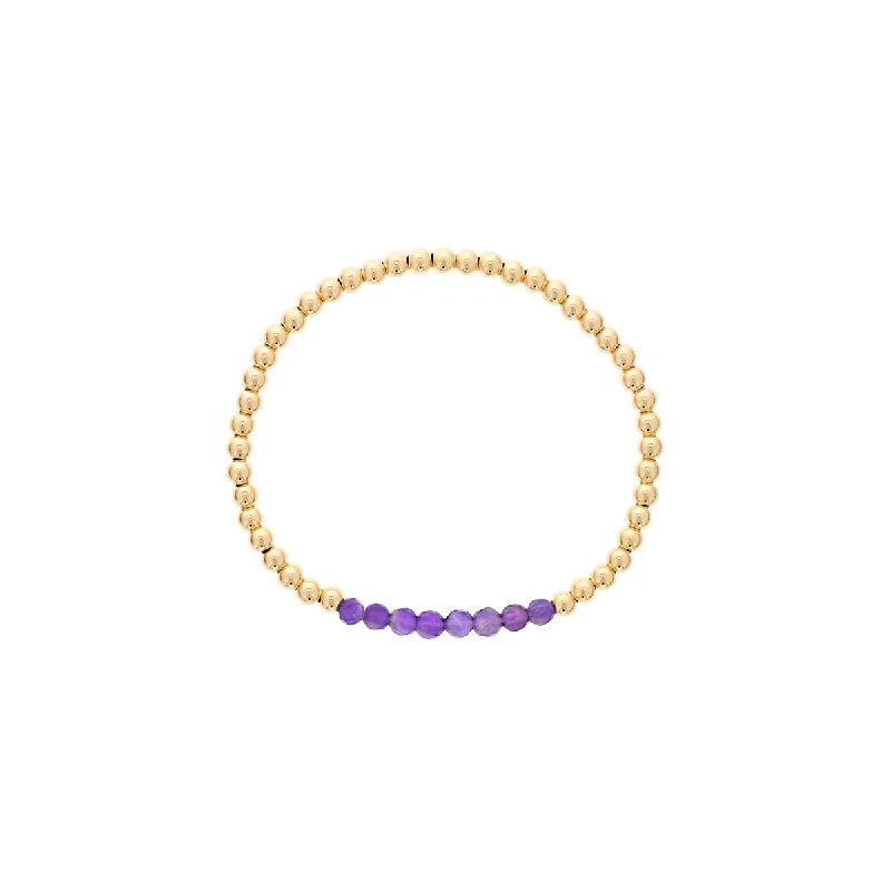 Dee Berkley Amethyst Bead Bracelet in 14kt Gold Filled (4mm beads)