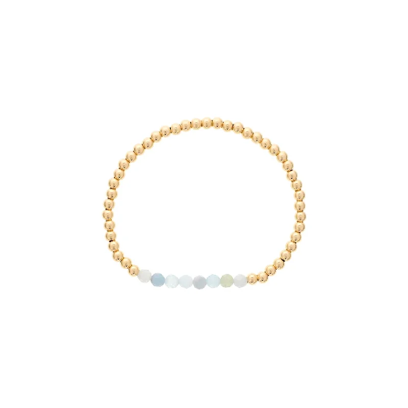 Dee Berkley Aquamarine Bead Bracelet in 14kt Gold Filled (4mm beads)