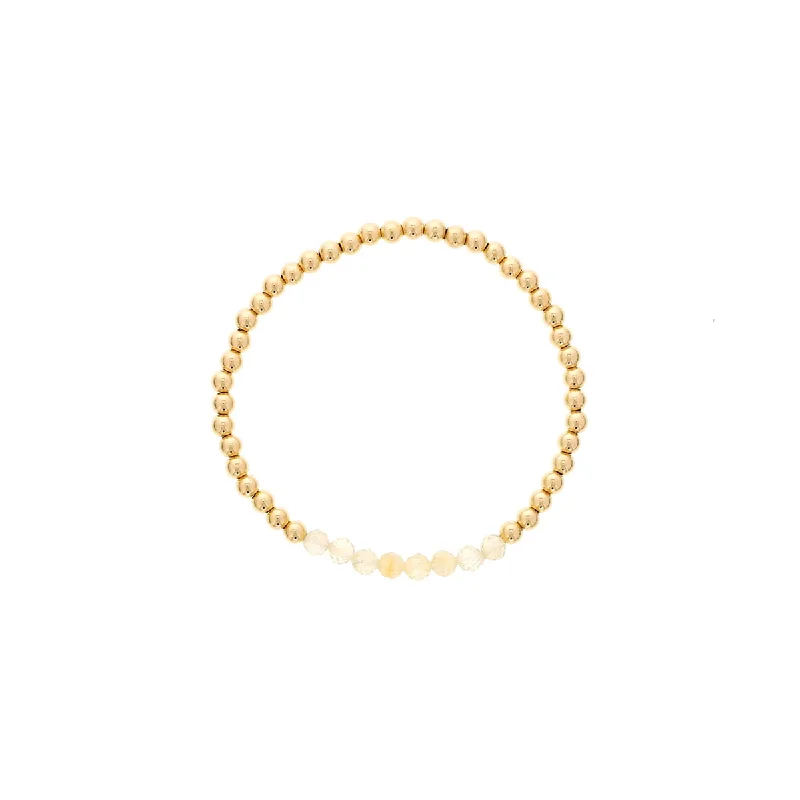 Dee Berkley Citrine Bead Bracelet in 14kt Gold Filled (4mm beads)