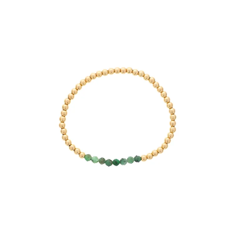 Dee Berkley Emerald Bead Bracelet in 14kt Gold Filled (4mm beads)