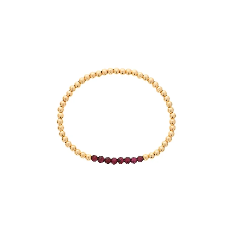 Dee Berkley Garnet Bead Bracelet in 14kt Gold Filled (4mm beads)