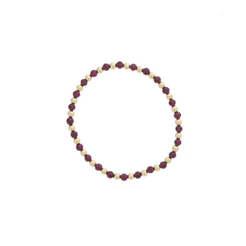 Dee Berkley Garnet Bead Bracelet in 14kt Gold Filled (4mm beads)