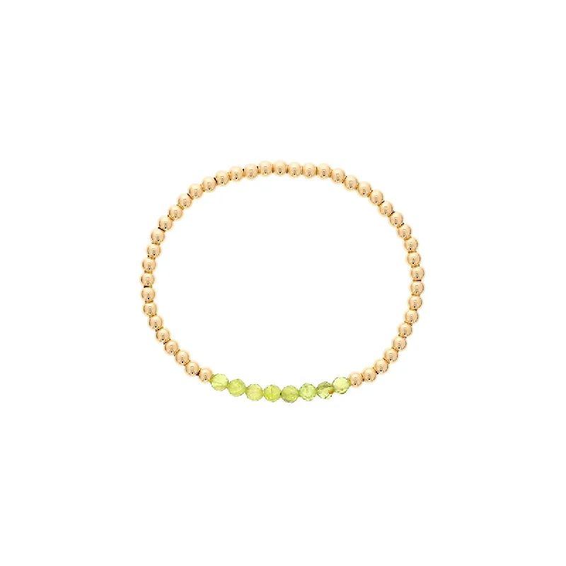 Dee Berkley Peridot Bead Bracelet in 14kt Gold Filled (4mm beads)