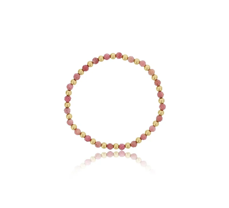 Dee Berkley Rhodonite Bead Bracelet in 14kt Gold Filled (4mm beads)