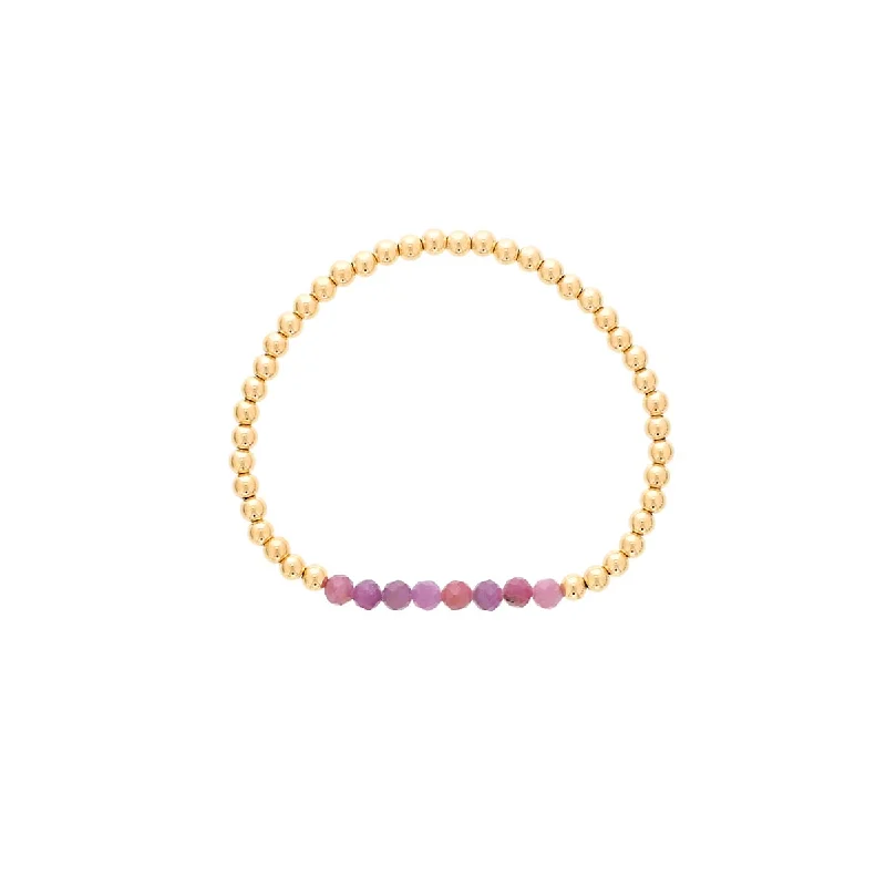 Dee Berkley Ruby Bead Bracelet in 14kt Gold Filled (4mm beads)