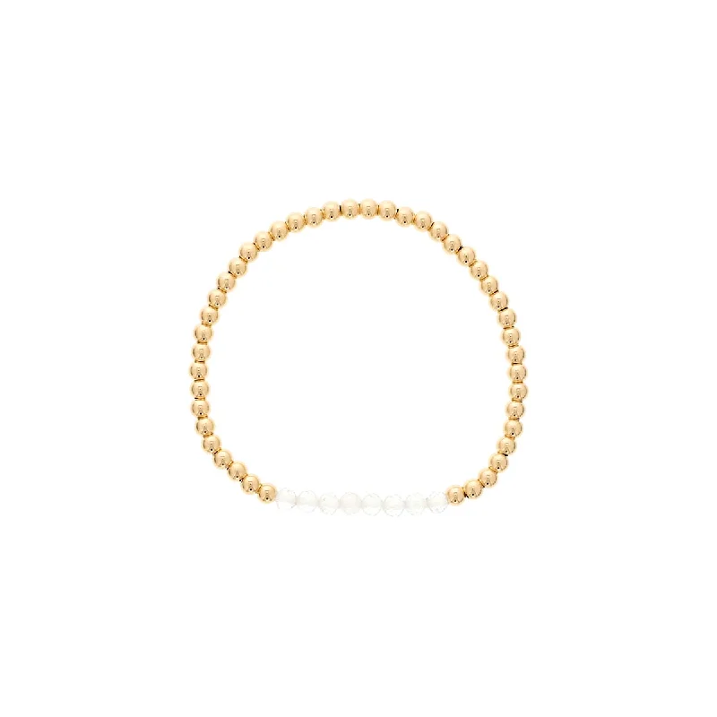 Dee Berkley White Topaz Bead Bracelet in 14kt Gold Filled (4mm beads)