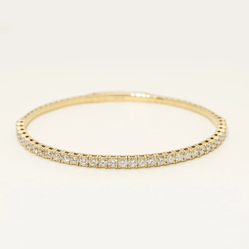 Diamond Flexible Bangle Bracelet in 14kt Yellow Gold (3ct tw)