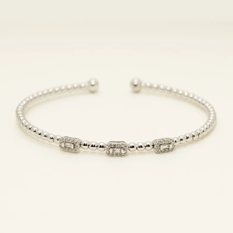 Diamond Flexible Bracelet in 10kt White Gold (1/4ct tw)