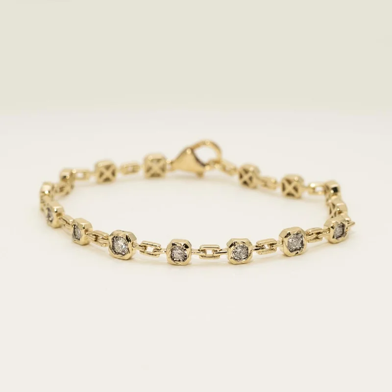 Diamond Link Bracelet in 10kt Yellow Gold (1ct tw)