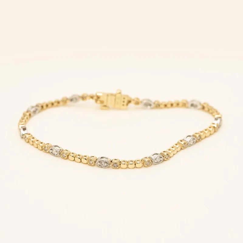 Diamond Link Bracelet in 14kt Yellow and White Gold (5/8ct tw)