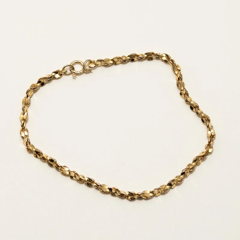 Estate Fancy Link Bracelet in 14kt Yellow Gold