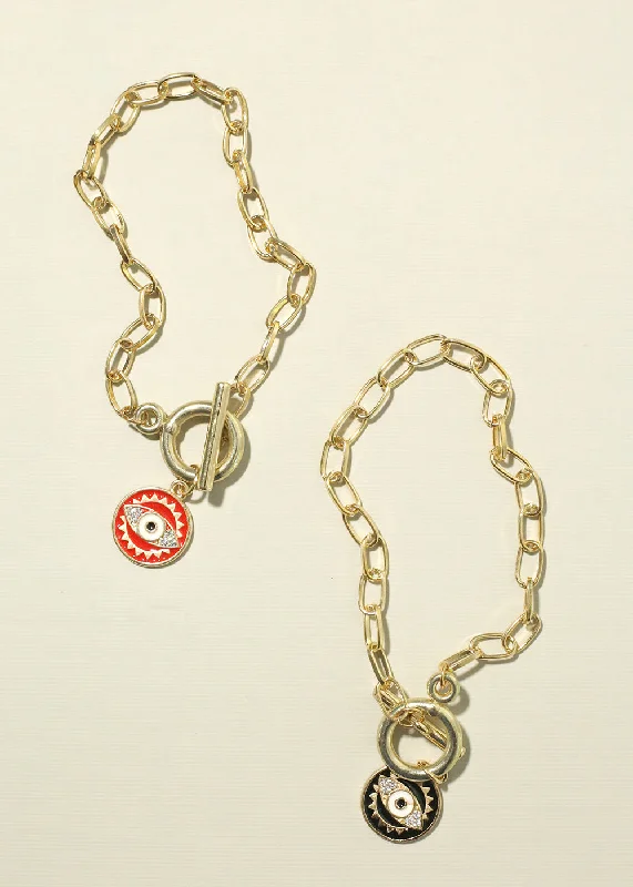 Evil Eye Toggle Chain Bracelet