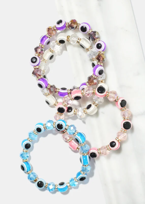 Evil Eye Vibrant Bead Bracelet