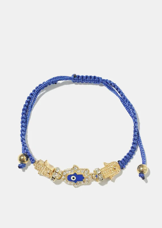 Blue Hamsa Hand Bracelet