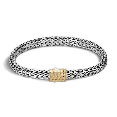 John Hardy Icon Bracelet in Sterling Silver and 18kt Yellow Gold (6.5mm)