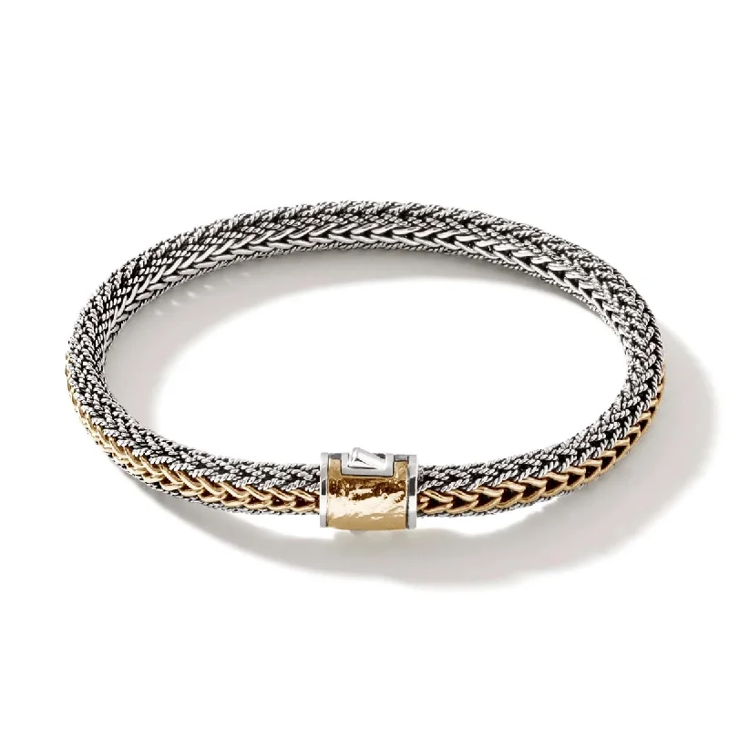 John Hardy Icon Reversible Bracelet in Sterling Silver and 18kt Yellow Gold