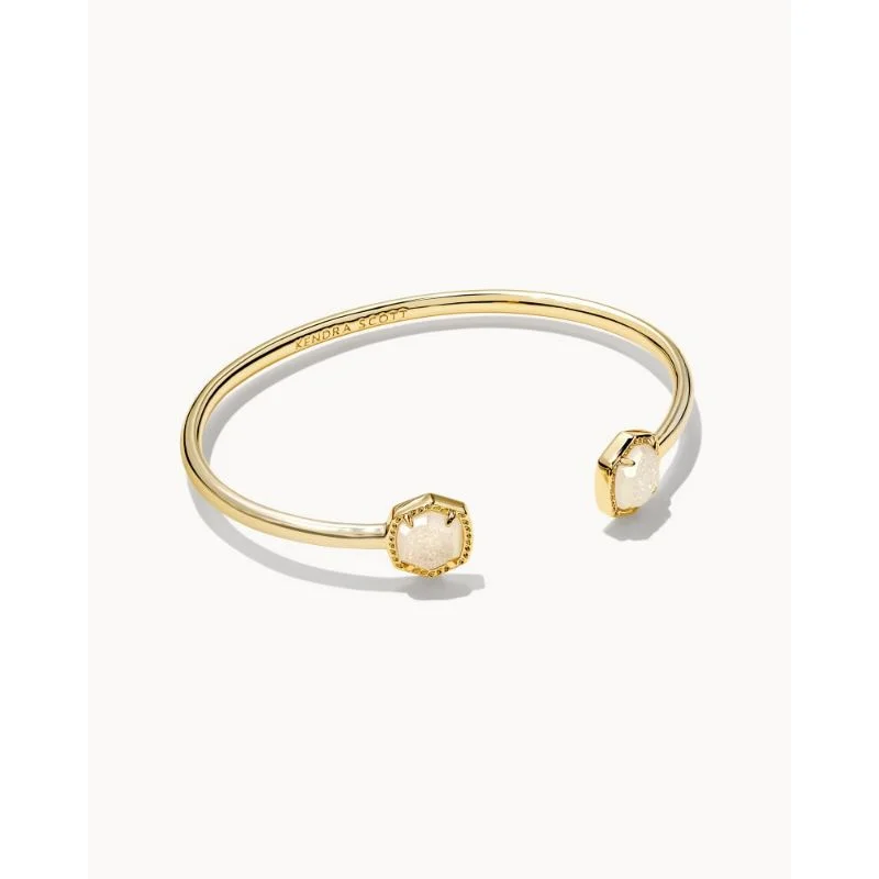 Kendra Scott Davie Cuff Bracelet in Gold Iridescent Drusy