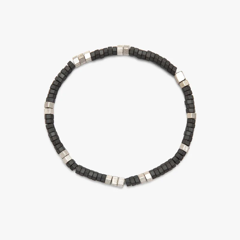 Men's Faceted Pyrite Stretch Bracelet