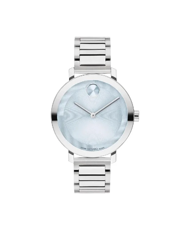 Movado Bold Evolution 2.0 Womens Watch with Light Blue Dial and Stainless Steel Bracelet (quartz movement)