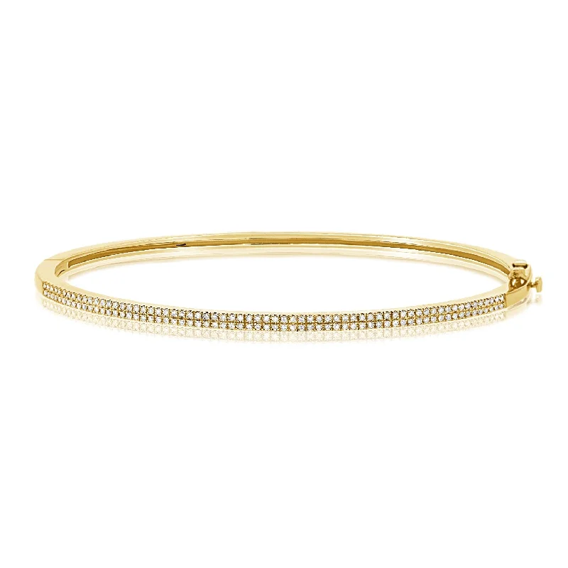 OKGs Collection 14K Gold Bangle Bracelet with Diamonds