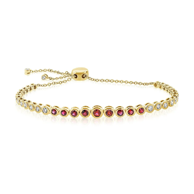 Ruby & Diamond Bolo Bracelet