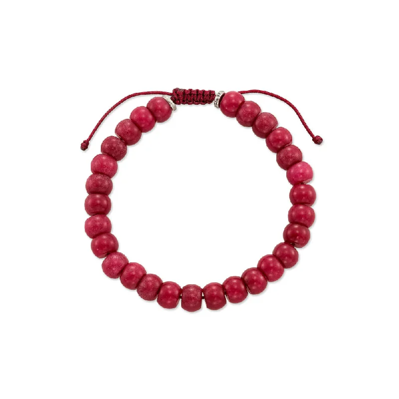 Scott Bros Cade Beaded Bracelet Maroon Jade