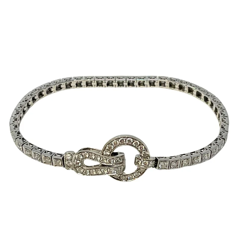 Simon G 18K White Gold Diamond Buckle Bracelet