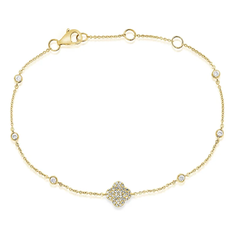 Single Diamond Clover Bracelet