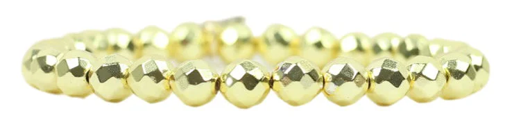 Stacker Stretch Bracelet - Gold Faceted