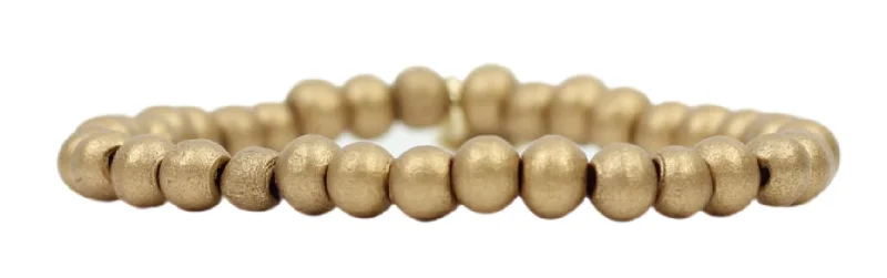 Stacker Stretch Bracelet - Gold Wood